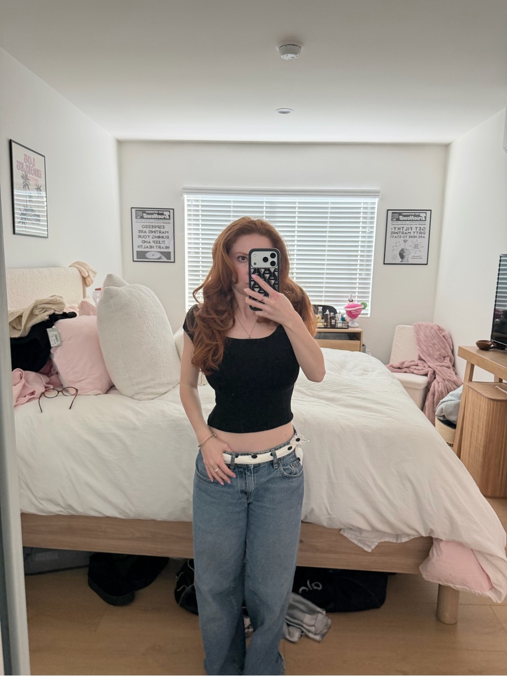 Brandy Melville Black Ribbed Square-Neck Crop Tank